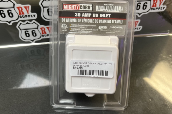 A10-30INVP 30AMP INLET-WHITE