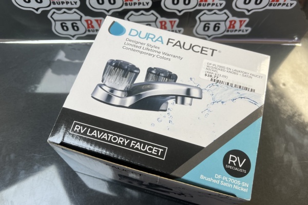 DF-PL700S-SN LAVATORY FAUCET W/SMOKED KNOBS - SATIN NICKEL