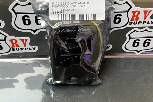 9420-351 BLACK ANALOG HEAT/COOL 12V T-STAT 