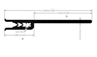 018-546 CLIP ON WIPER W/2" WIPER-7/16" X 3" X 35 FT