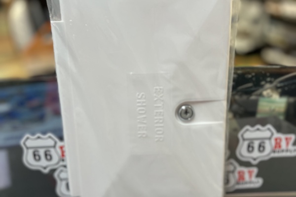 DF-SA170D-WT EXTERIOR SHOWER DOOR W/ LOCK - WHT